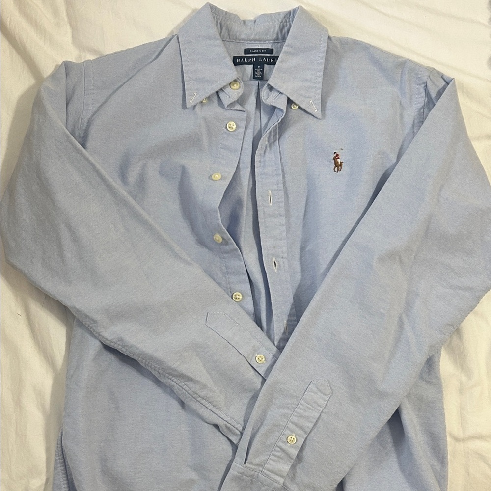 Ralph Lauren Women's Sky Blue Button Down Shirt